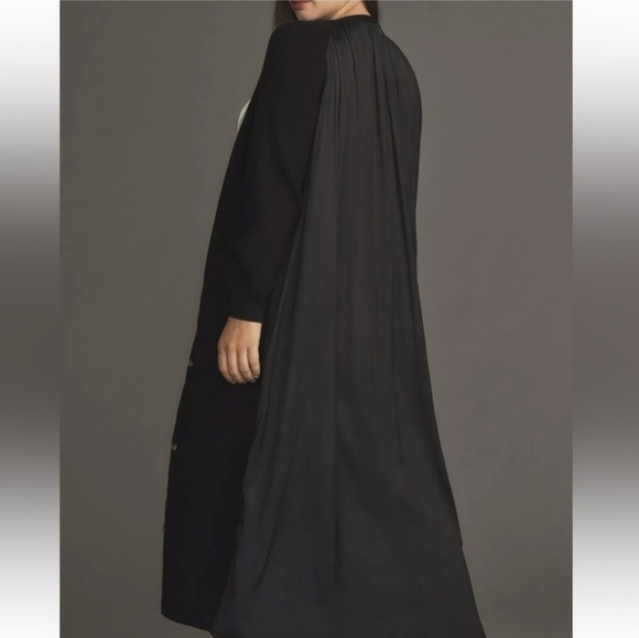 Anthropologie Long Twofer Cardigan Duster Black Xs - Picture 3 of 7
